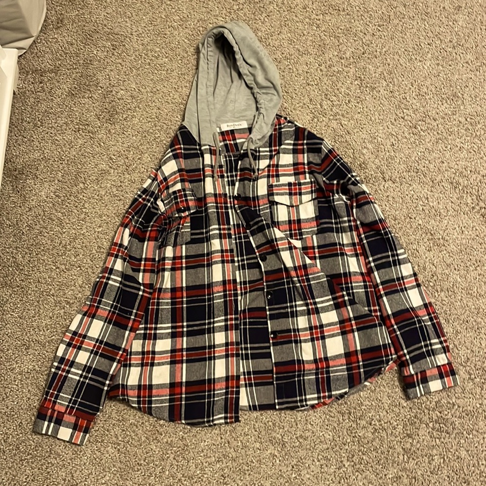 Women’s flannel with hoodie